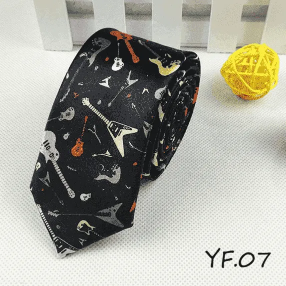 Music Themed Neck Ties - Music Notes, Guitars, Keyboard