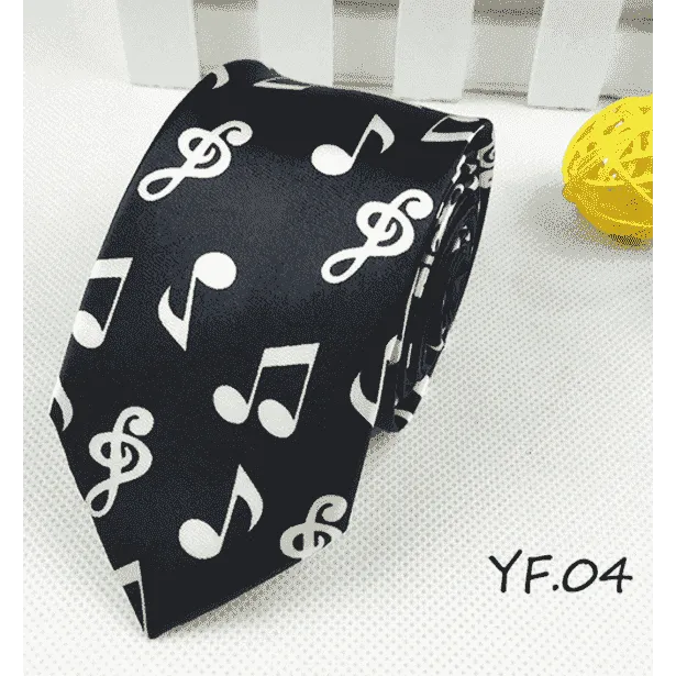 Music Themed Neck Ties - Music Notes, Guitars, Keyboard