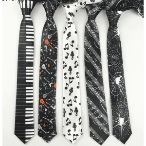 Music Themed Neck Ties - Music Notes, Guitars, Keyboard