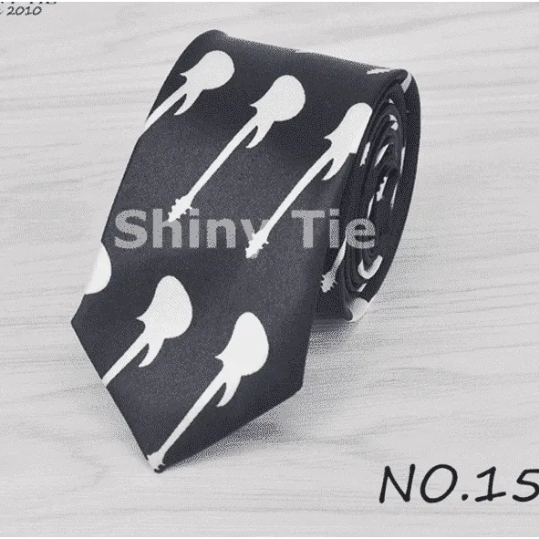 Music Themed Neck Ties - Music Notes, Guitars, Keyboard