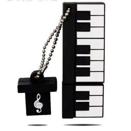 Music Themed USB Memory Stick 64Gb - Keyboard Black