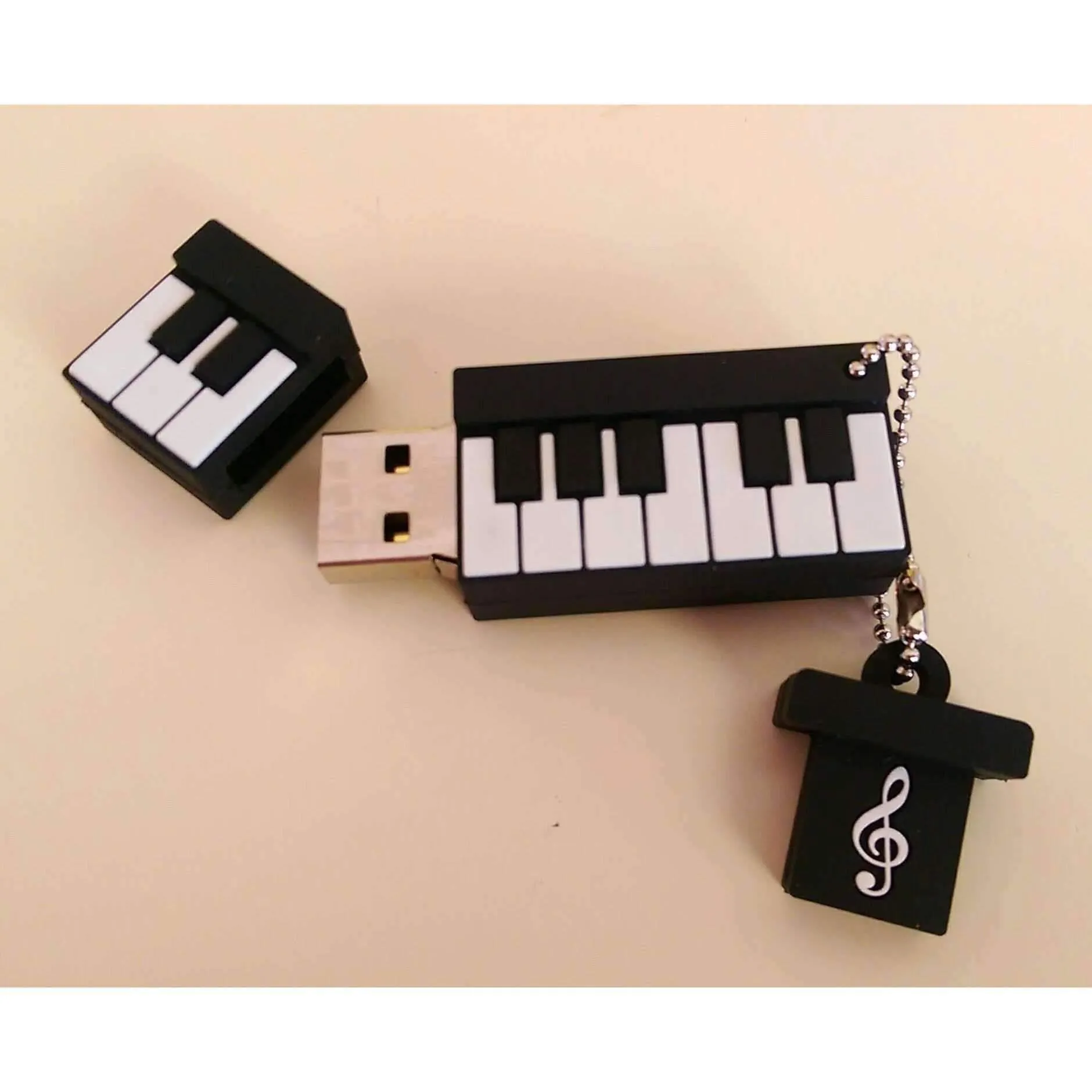 Music Themed USB Memory Stick 64Gb - Keyboard Black