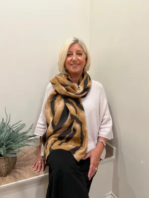 Nina Animal Scarf Camel