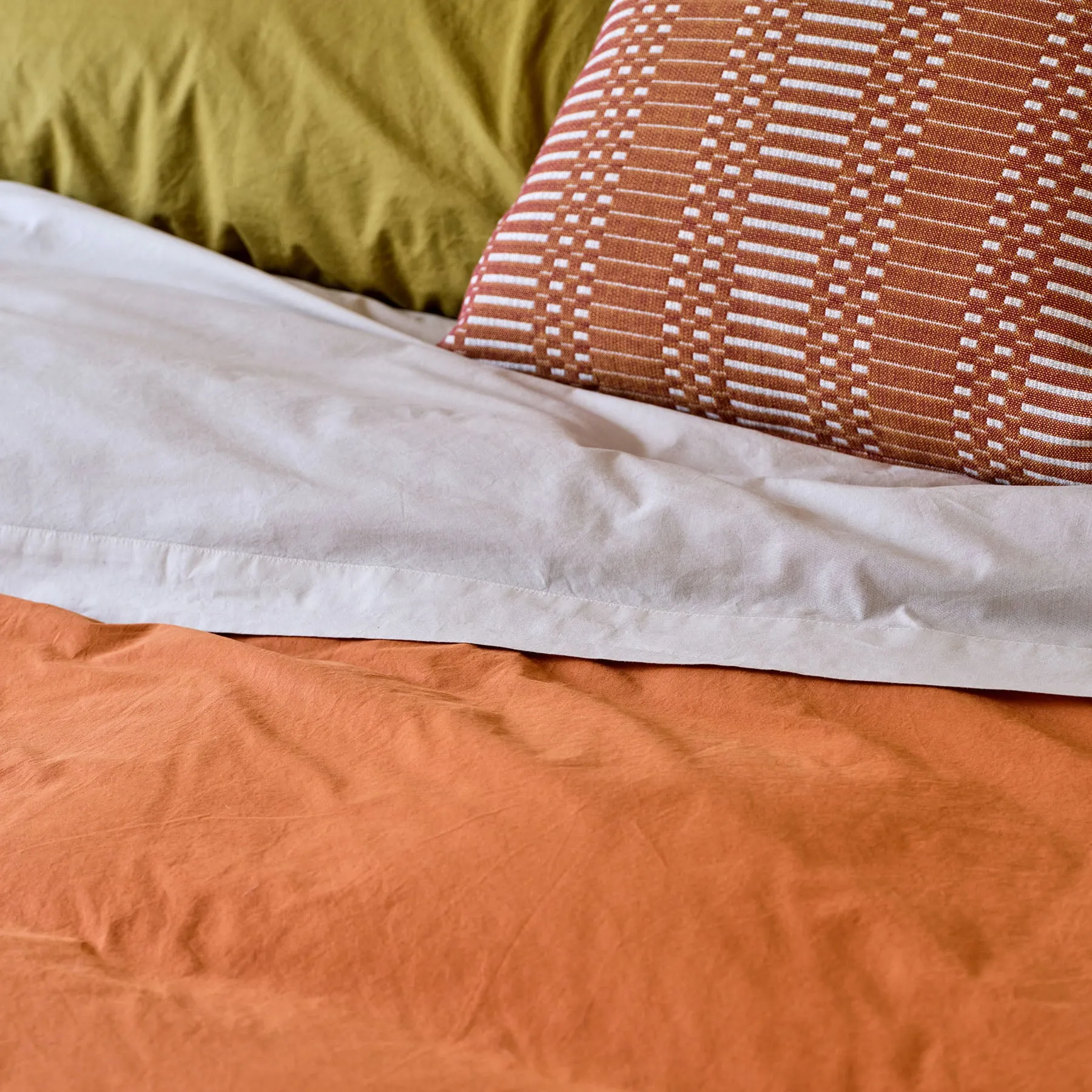 Percale Cotton Sheet Set in Coccio Brown