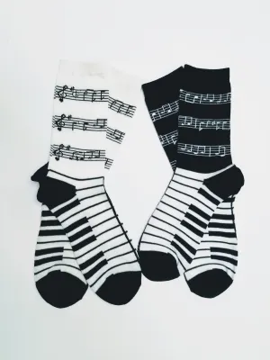 Piano Music Crew Socks