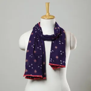 Purple - Bandhani Tie-Dye Cotton Stole 16