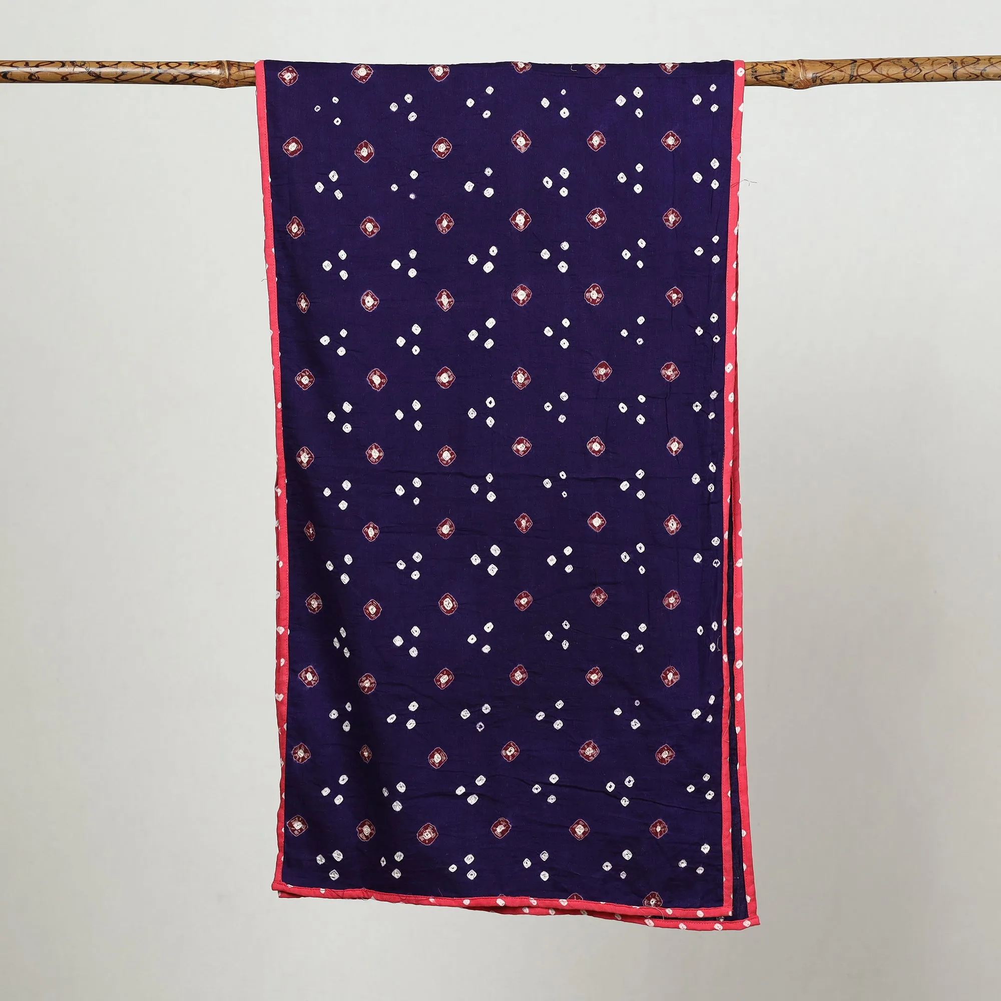 Purple - Bandhani Tie-Dye Cotton Stole 16