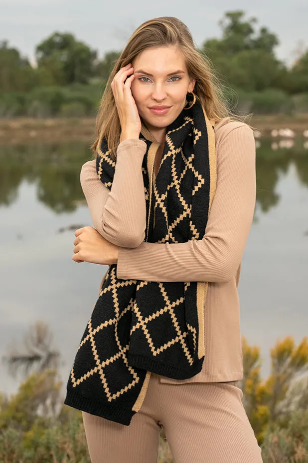 Queencii – Lynda Scarf Black & Brown