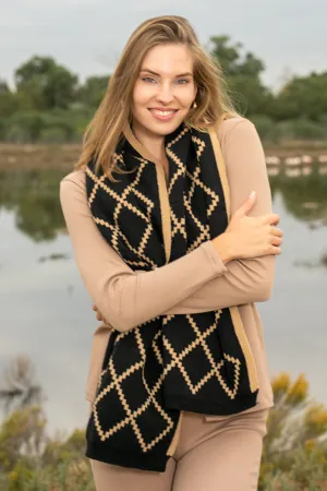 Queencii – Lynda Scarf Black & Brown