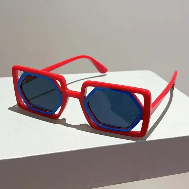 "Hollywood" Plastic Square Polygon Sunglasses
