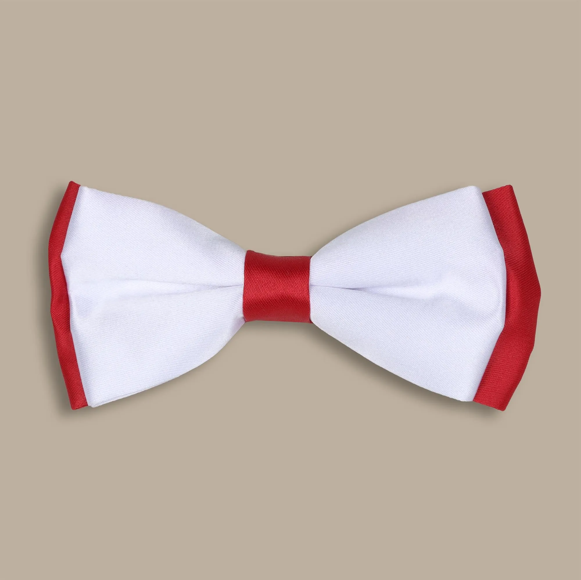 Red & White Double-Faced Satin Bowtie