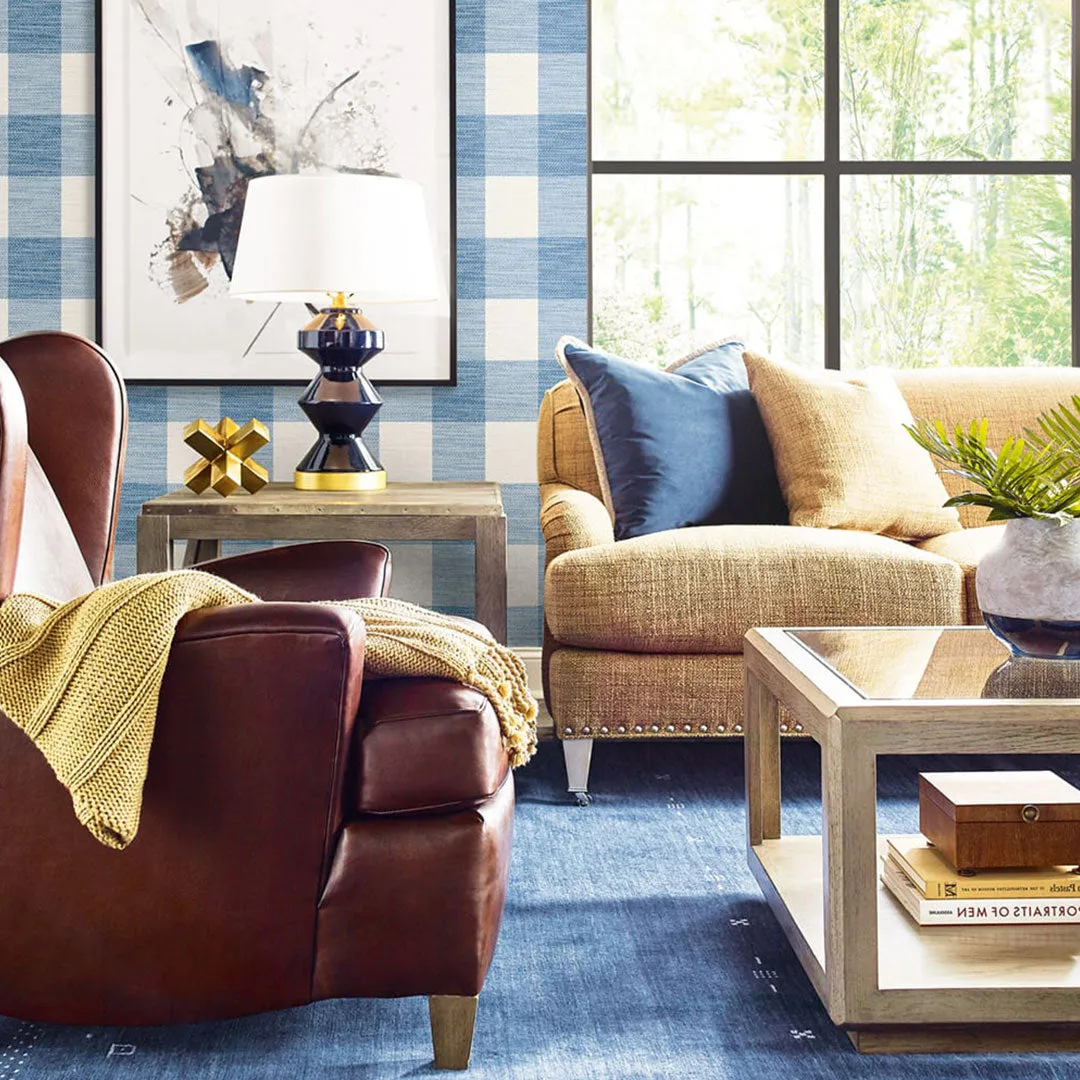 Rugby Gingham Luxe Retreat Wallpaper