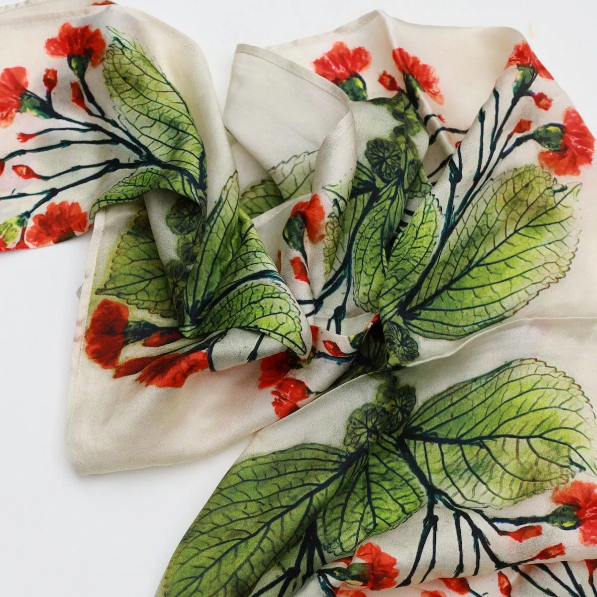 Scarlet Carnation - Silk Scarf