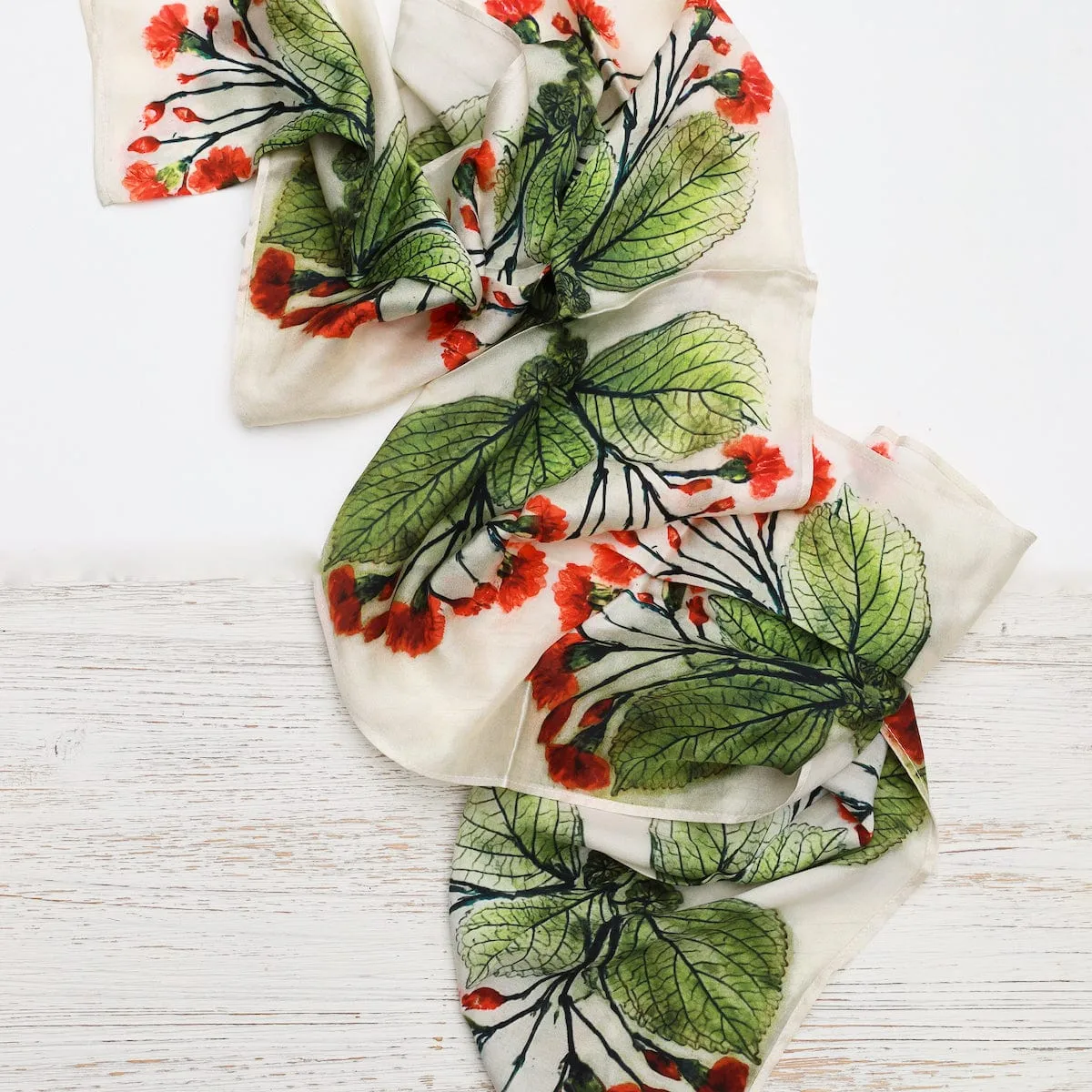 Scarlet Carnation - Silk Scarf