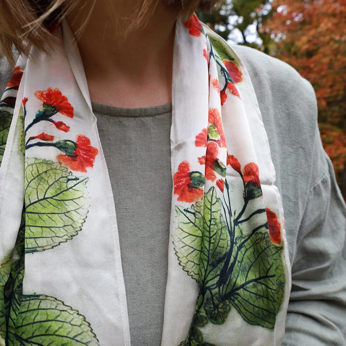 Scarlet Carnation - Silk Scarf