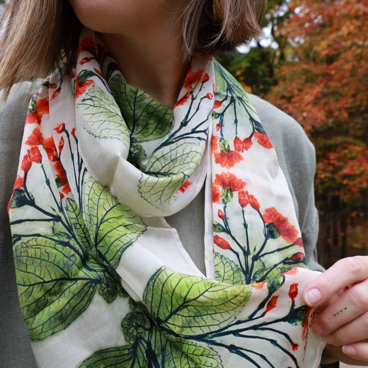 Scarlet Carnation - Silk Scarf