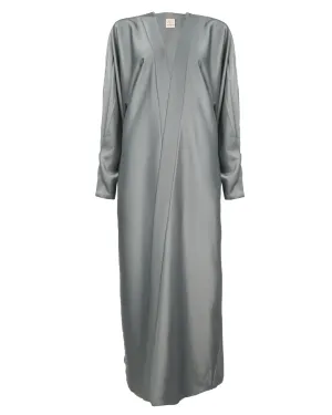 Silver Crepe Silk Abaya