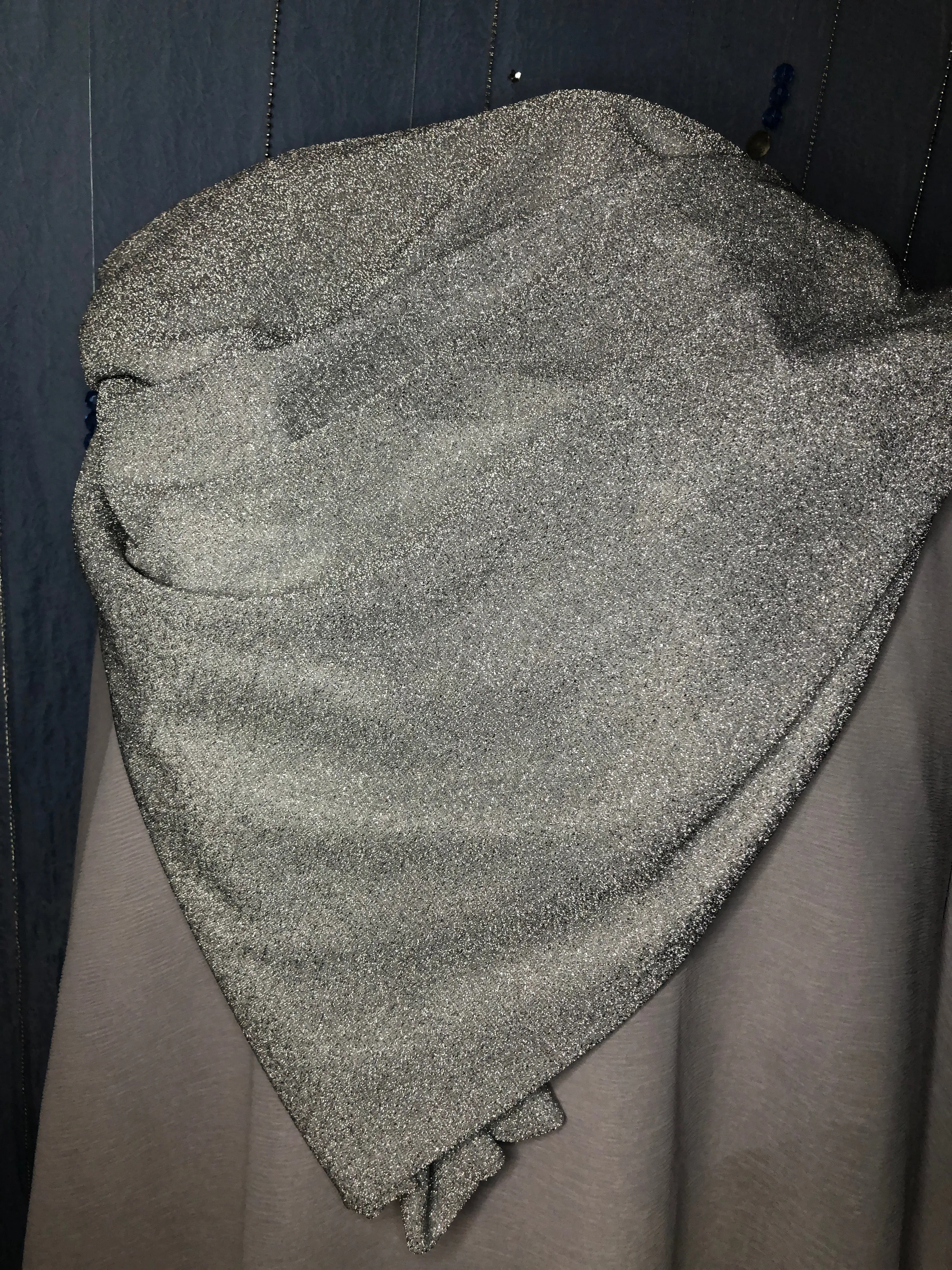 Silver Sparkles on light Gray Sparkle Crepe Jersey Scarf