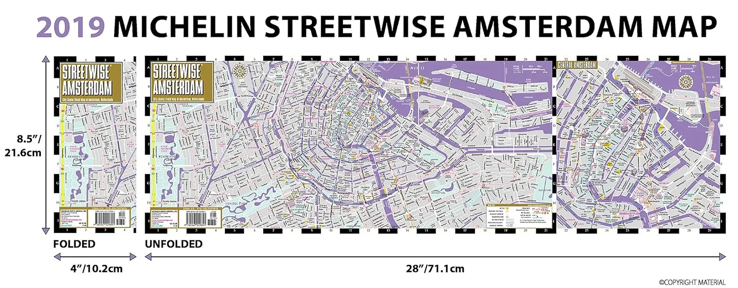Streetwise Amsterdam Map Laminated City Center Street Map of Amsterdam Netherlands