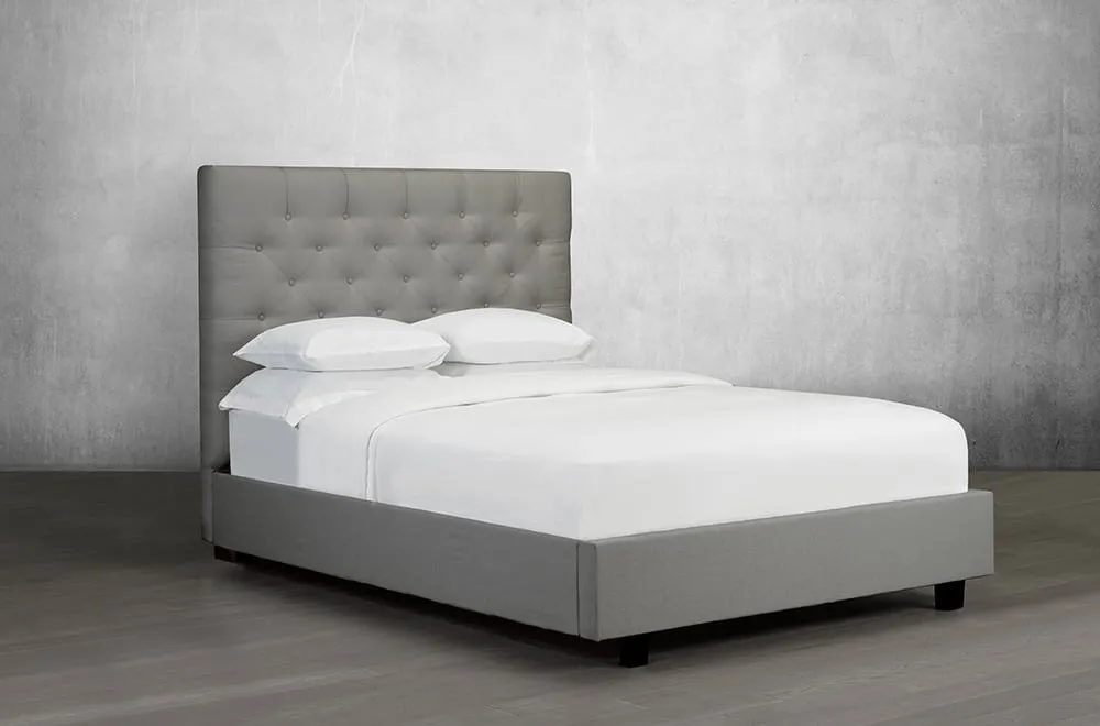 Stylish and Sophisticated Deep Button Tufted Canadian Made Bed with Drawers Option