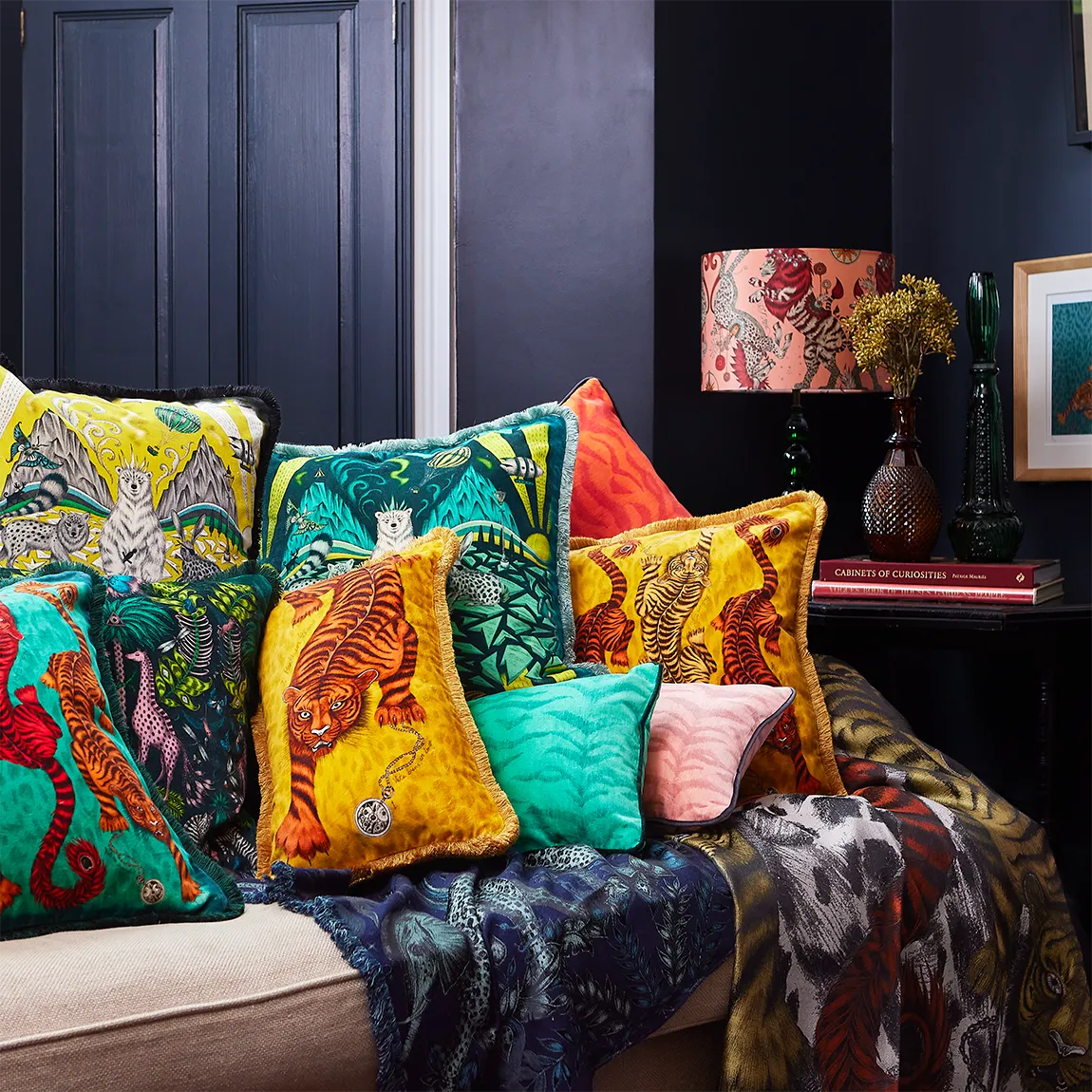Tigerstripe Luxury Velvet Bolster Cushion