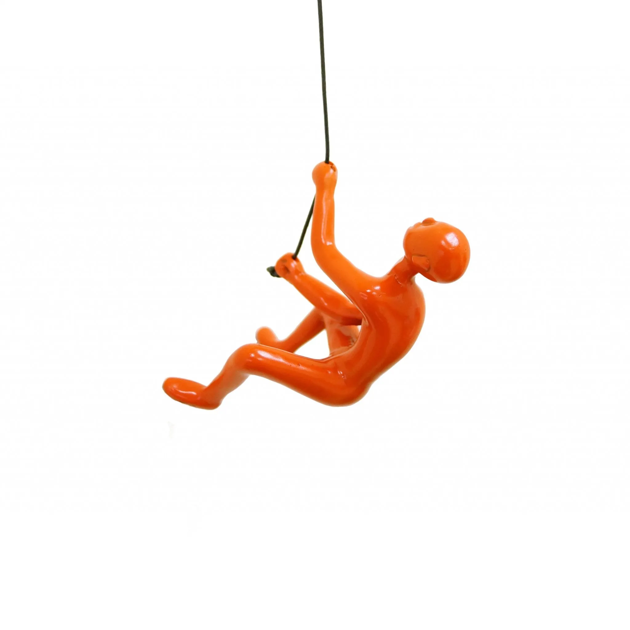 Unique Orange Climbing Man Wall Art | 3"x6"