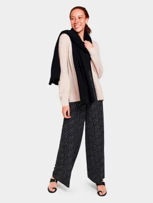 White   Warren - Mini Cashmere Travel Wrap in Black