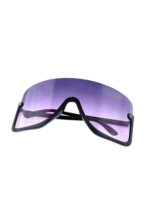 Women "Clouded" Half Shield Sunglasses