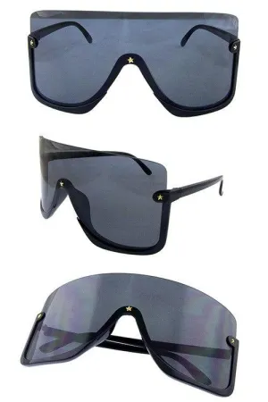 Women "Clouded" Half Shield Sunglasses
