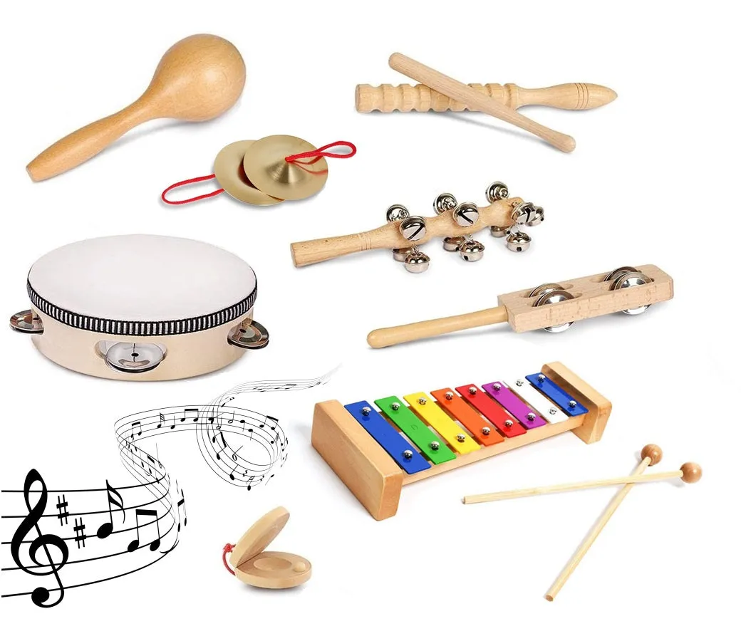 Wooden Percussion 8 Piece Instrument Set