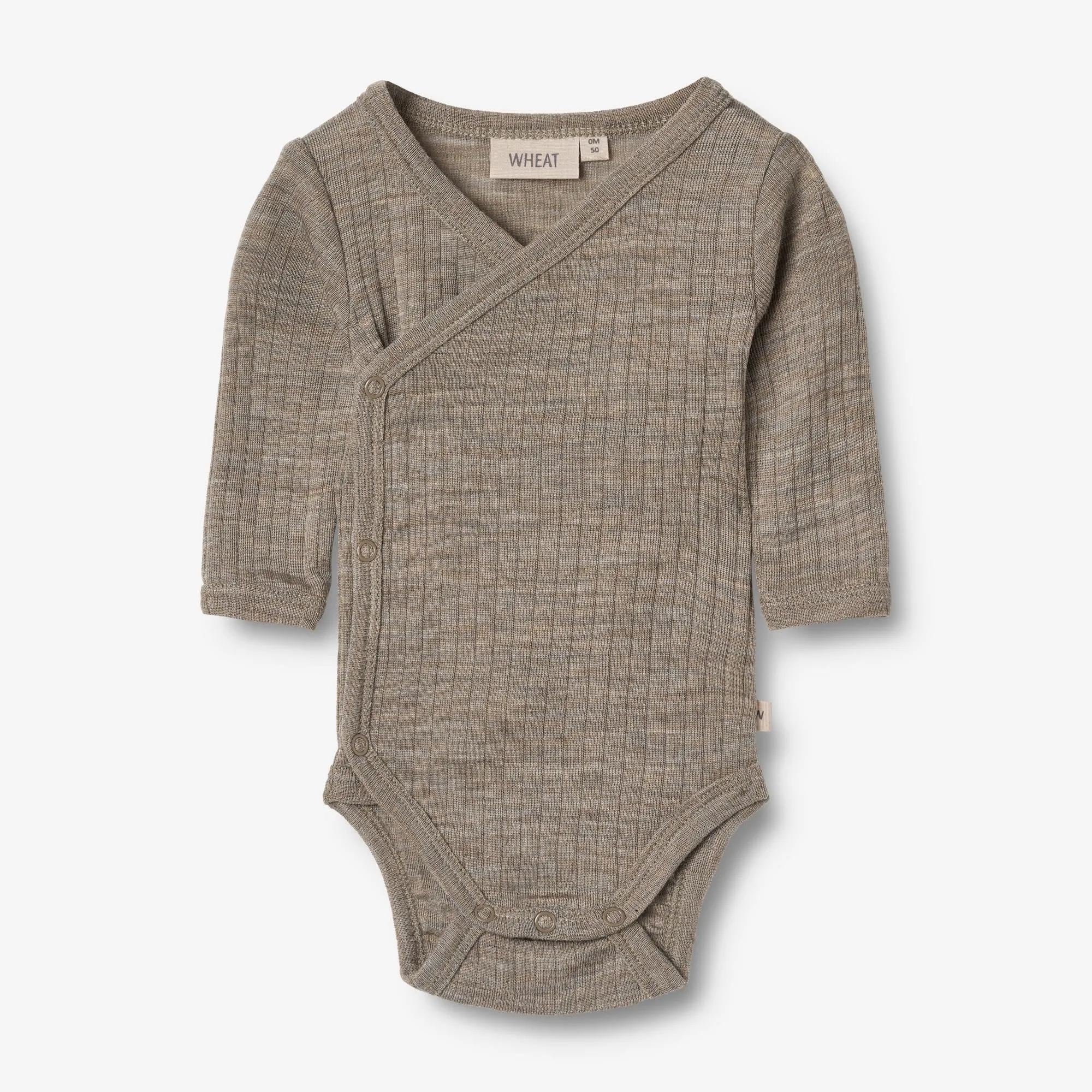 Wool Silk Body L/S Willow - khaki melange