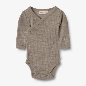 Wool Silk Body L/S Willow - khaki melange