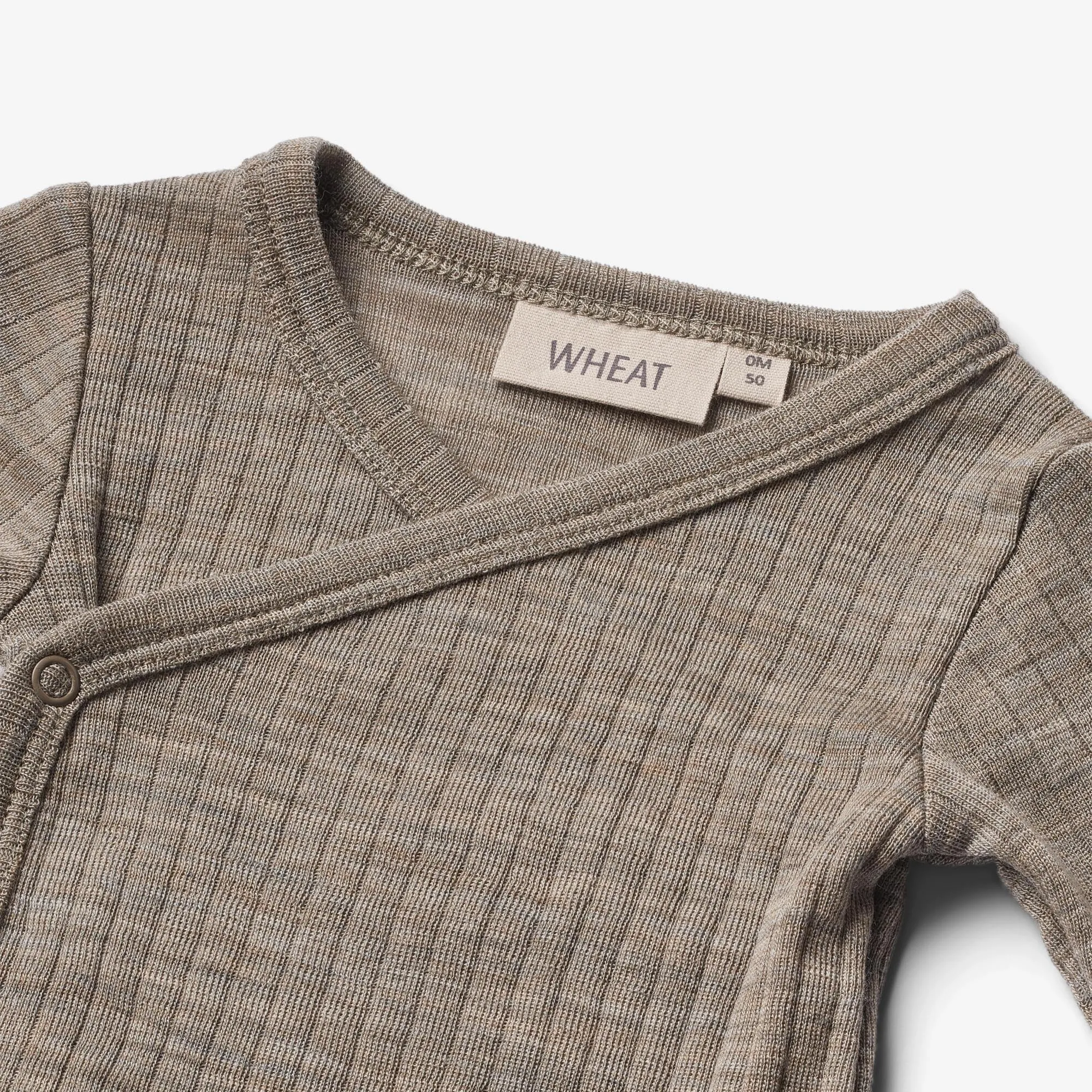 Wool Silk Body L/S Willow - khaki melange