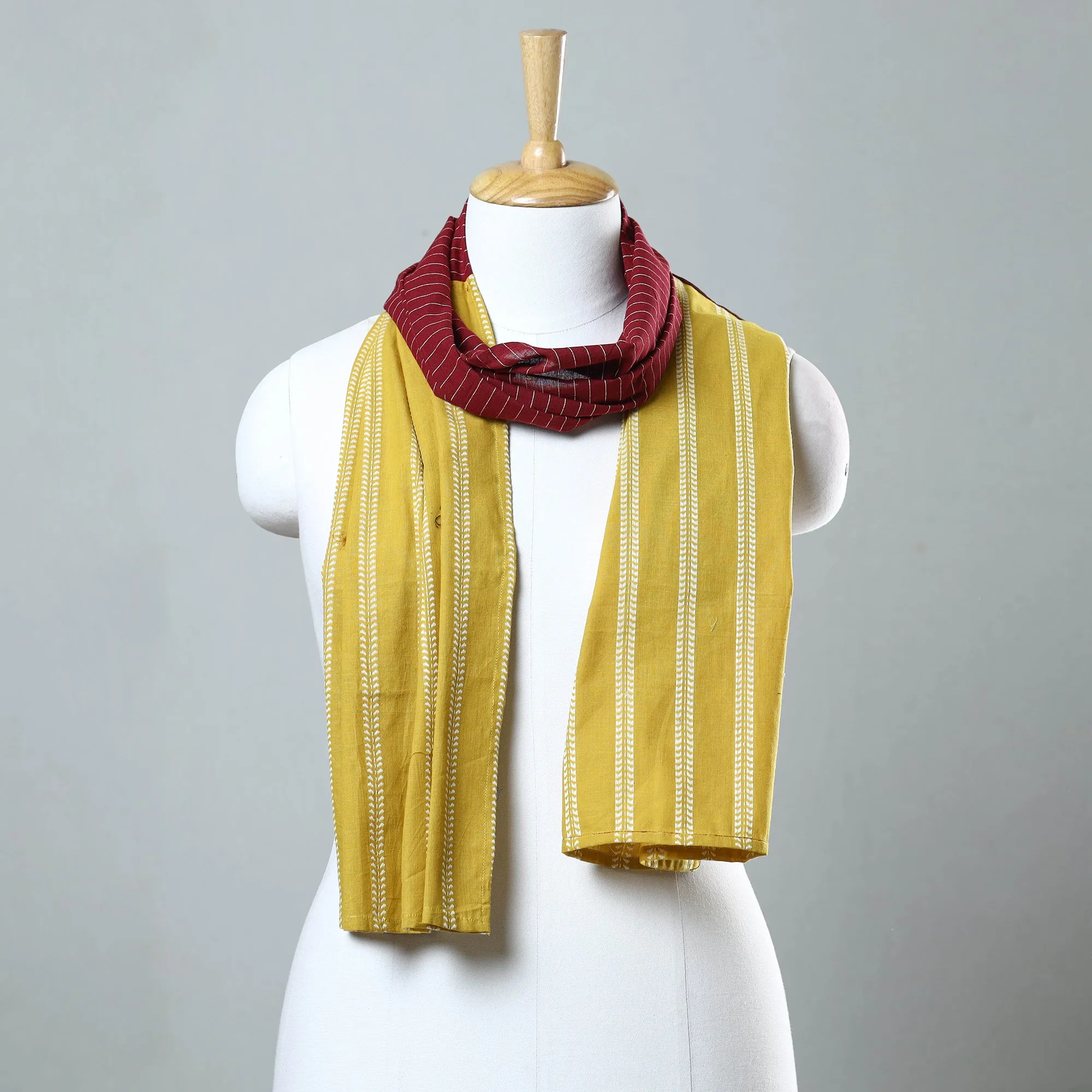 Yellow - Jacquard Patchwork Cotton Stole 107